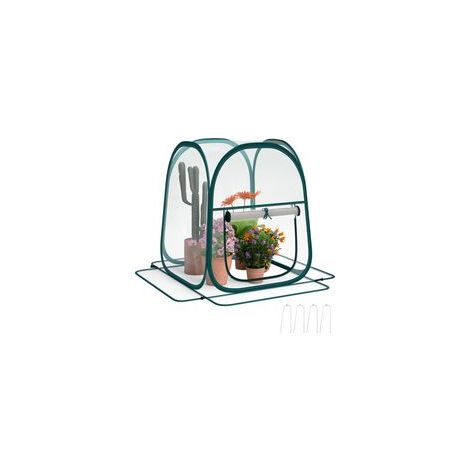 Mini-Gartengewächshaus, Mini-Pop-up-Gewächshaus aus transparentem PVC, für den Innen- und Außenbereich, für Gemüse, 70 x 70 x 80 cm