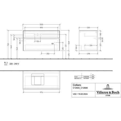 Villeroy & Boch C12600AH WTUS Collaro C12600 1000x548x500mm 2