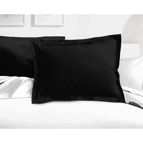 50x70HOME LINGE PASSION Lot De 2 Taies D'Oreiller Finition Oxford (Volant Plat Piqué) 57 Fils / NoirHOME LINGE PASSION Lot De 2 Taies D'Oreiller Finition Oxford (Volant Plat Piqué) 57 Fils
