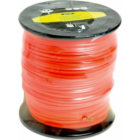 Fil de débroussailleuse - Fil nylon de coupe - monofil section carré ø 2.7mm x 165 mètres - Bobine