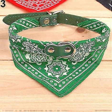 Écharpe ajustable pour animaux de compagnie, collier pour chien/chiot, écharpe triangulaire tendance - Vert Yx (1/5)