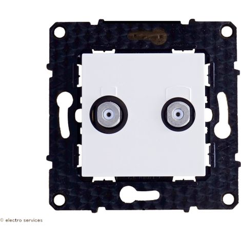 Prise TV double câblo-opérateur Evolution Arnould  Finition: Blanc (1/2)