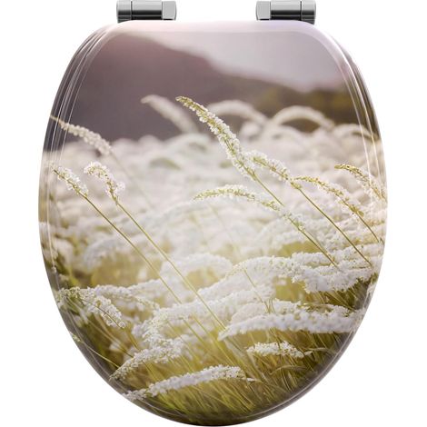 Woltu – Soft close toilet seat with quick release – Durable MDF – Anti-slip design for O-shaped toilets – Easy assembly (1/5)