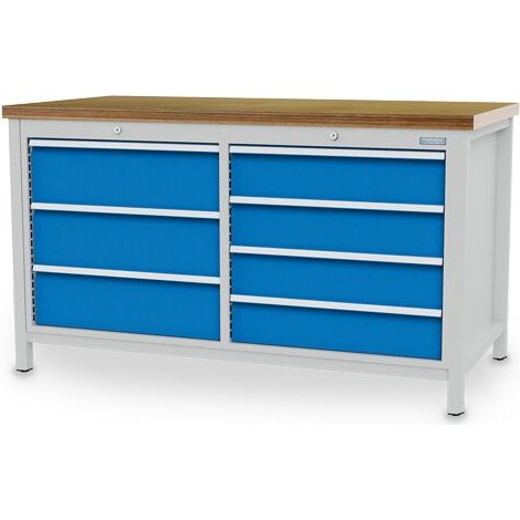 Kastenwerkbank Breite 1500 mm, R24-24, 7 x Schublade Maße in mm (BxTxH): 1500 x 750 x 859 (1/4)