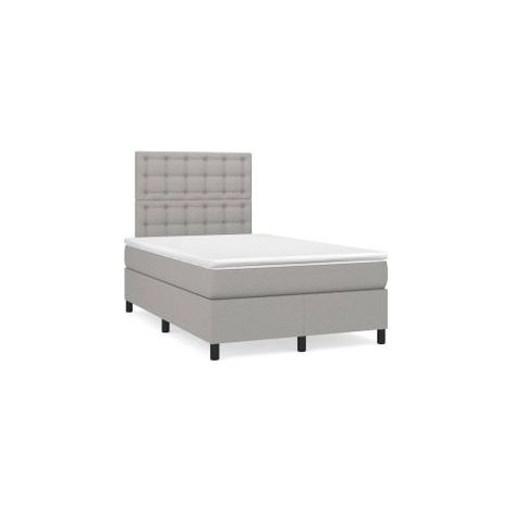 Sommier à lattes de lit avec matelas Gris clair 120x200 Tissu (1/5)