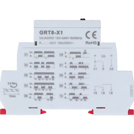 Relais temporisé à affichage numérique haute précision, boîtier ABS ignifugé avec indicateur rouge, alimentation CA/CC 12 V-240 V (1/5)