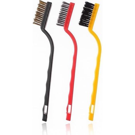 3 Piece Stainless Steel Wire Brush Set, Metal Brush, Mini Metal Brushes, Set of Metal Brushes, for Cleaning Slag Welding and Rust Set (1/5)