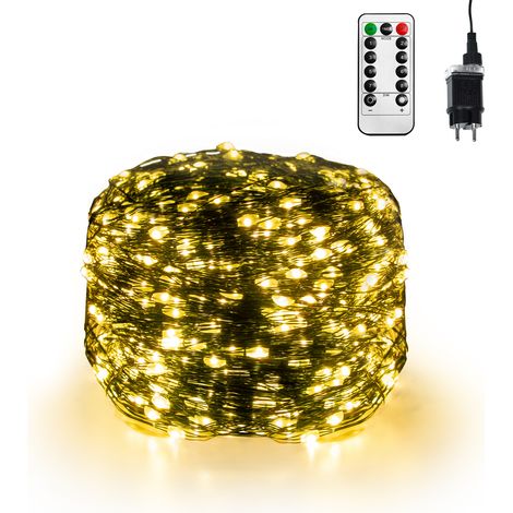 Froadp 200m LED Lichterkette aus Kupferdraht Innen Außen Wasserdicht IP44 Lichterketten Vorhang mit Fernbedienung 2000 LEDs Lampenkette mit 8 Leuchtmodi für Garten Balkon Party (1/5)