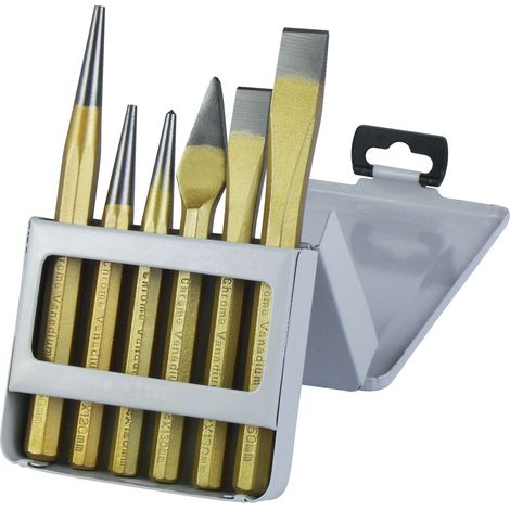 EXTOL PREMIUM Meißel, Stempel und Lochzange, 6-teiliges Set (1/2)