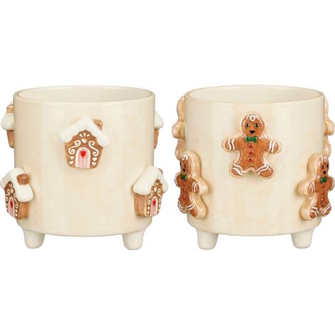 Mica Decorations Cache-pot de Noël à l'intérieur Blanc cassé H15xl16.5xL16.5cm (1/5)