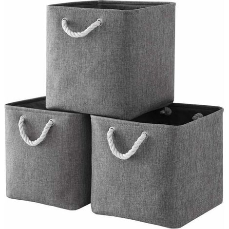 Cube de Rangement Tissu Panier Cube de Rangement Boite de Rangement Pliable pour Jouets Vtement 25 x 25 x 25 cm Lot de 3 Odipie (1/5)