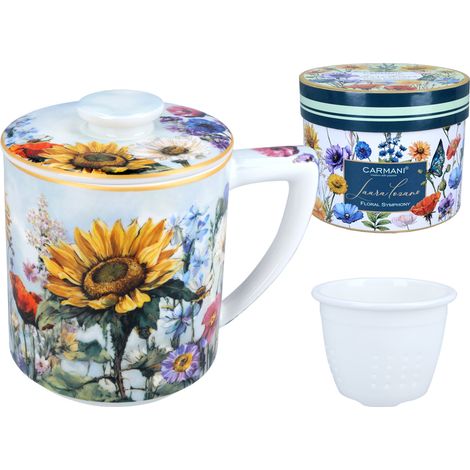 Mug infuseur à thé Lady'S Floral Symphony Carmani 350 ml avec couvercle (1/5)