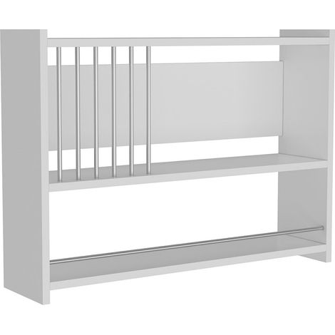 Mensola da parete a 3 ripiani per cucina 60 x 84 x 20 cm bianco 030007030