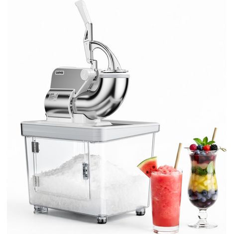 Broyeur à Glace, 350W, 2000 tr/min, 4 Lames Inox, Réservoir 50L, Machine Pro pour Slush Et Snow Cones, Texture Réglable, Blanc (1/5)