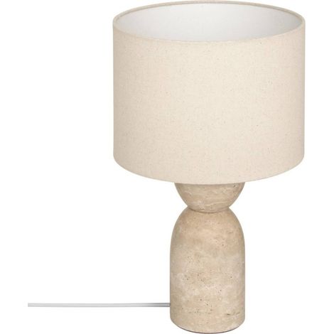 Lampe à Poser en Travertin "Erin" 47cm Beige (1/5)