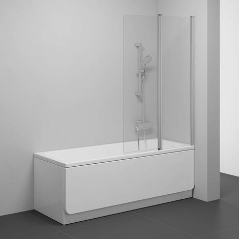 Ravak Chrome - Mampara de baño de dos piezas CVS2-100 R, 99x150 cm, derecha, satinado/cristal transparente 7QRA0U00Z1 (1/5)