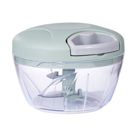 QORVA-500 ml Hachoir Manuel, Mini Hachoir Manuel Cuisine, Multiple Coupe Oignon avec 3 Lames en Acier Inoxydable (Vert)