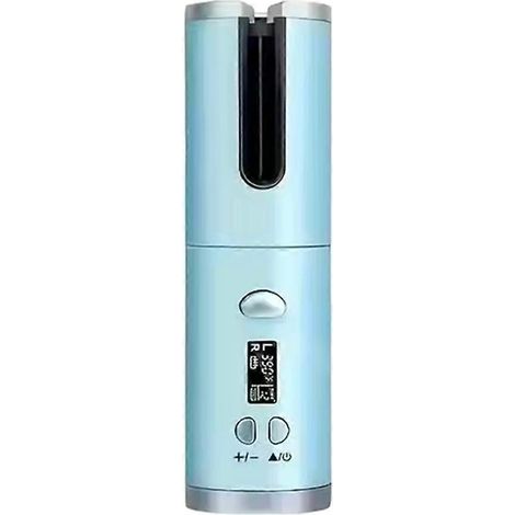 Fer à boucler automatique portable sans fil avec cylindre rotatif en céramique et contrôle intelligent de la température (bleu) (1/5)