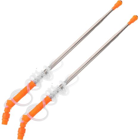 2 Pièces Rallonge de Lance pour Pulvérisateur en Acier Inoxydable Longueur Réglable et Portée Étendue, Couleur Orange, Usage Agricole et Nettoyage (1/5)