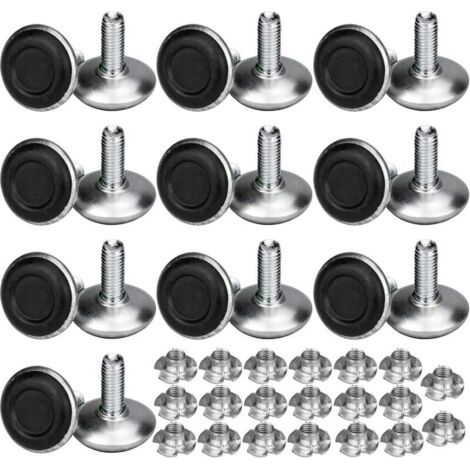 20-pack of adjustable leveling feet for furniture, leveling feet with T-nut, M8x20x30mm thread, screws for leveling furniture legs, chairs, tables--DTEKGAZ