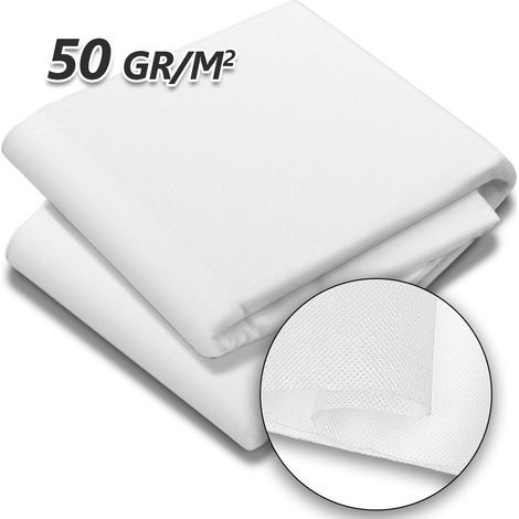 Voile d’hivernage 1.5x20m – 50g/m² tissu non tissé – Protection antigel réutilisable pour plantes – Piquets de fixation inclus (1/5)