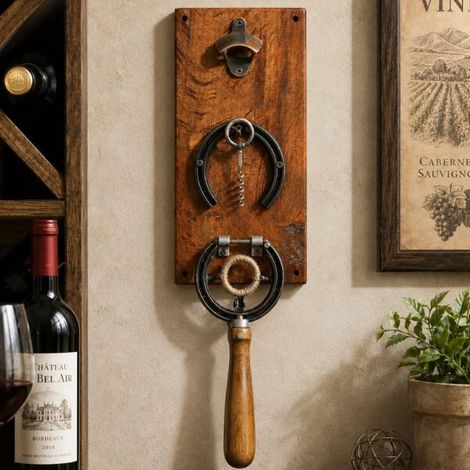 Practical Horseshoe Wall-Mounted Bottle Opener - Brownish Red -