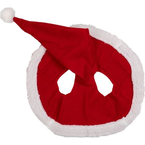 full, Rosso: Cuffietta a forma di cappello di Babbo Natale per cavalli