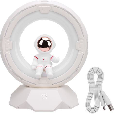 Lampe de nuit astronaut silicone rechargeable USB 3 températures de couleur LED