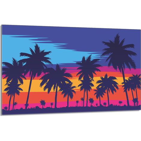 Glas-Herdplattenschutz 80x52 Palmen