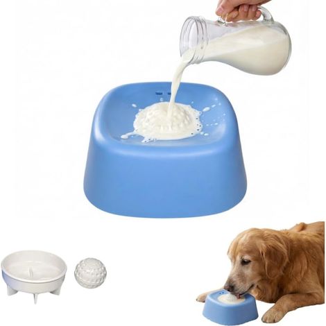 Slow-feeding bowl, pet licking bowl, suitable for liquid treats, fun feeder with rolling ball, interactive pet toy, helps relieve anxiety and boredom – Blue (1/5)