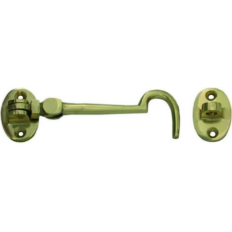 Gancio fermapersiane ottone pesante snodato con incontro - mm.50