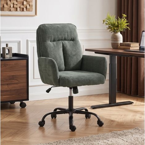 MODFU – Fauteuil de bureau vert métal – Réglable 48-58 cm, assise large, bascule et roulettes PU – Charge 120 kg, vérin classe 3 – Bureau – Vert (1/5)