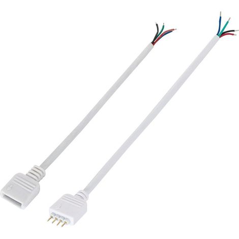 Coppia Connettore Femmina/Maschio Controller Striscia LED 12V RGB Bianco