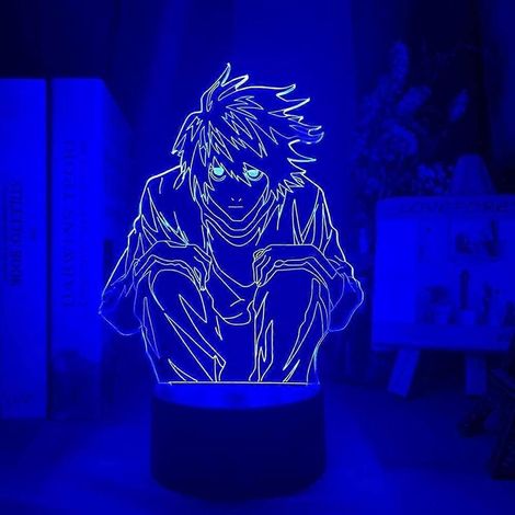 Veilleuse 3D Death Note L Lawliet, panneau acrylique, base ABS, câble USB, effet illusion, multicolore, télécommande, cadeau pour les fans d'anime (1/5)