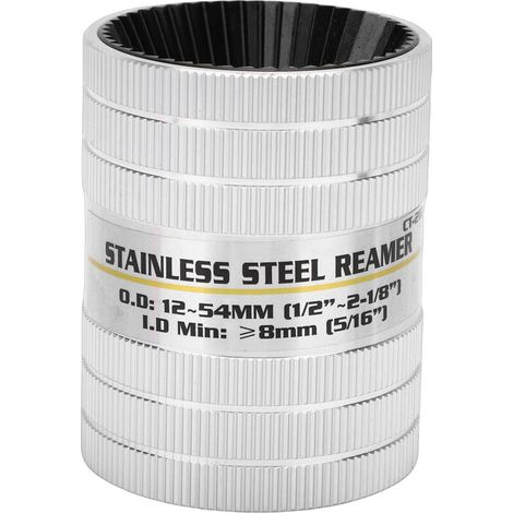Alésoir pour tubes et tuyaux de 1/2" à 1-3/8" de diamètre extérieur, outil d'ébavurage pour tubes intérieurs et extérieurs en laiton, cuivre, acier inoxydable, aluminium et PVC, élimination des bavure (1/5)