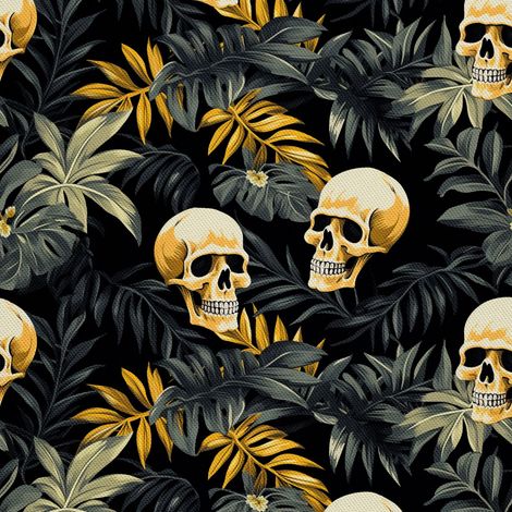 Tela Oxford decorativa para exteriores - Motivo de calavera I DX4686 (1/5)