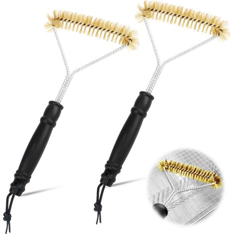 Brosse à barbecue en acier inoxydable adaptée à tous les types de barbecues, manche ergonomique et antidérapant, multifonctionnelle, nettoyage à 360° des barbecues, cuisines et ustensiles (1/5)