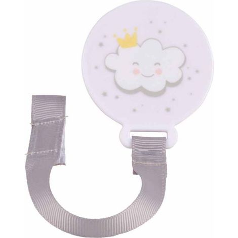 Paris Prix - Attache Sucette Universelle nuage Blanc & Gris (1/2)