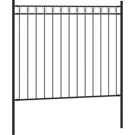 Maison Exclusive - Gartenzaun ASSEN Stahl 1,7 x 0,8 m Schwarz