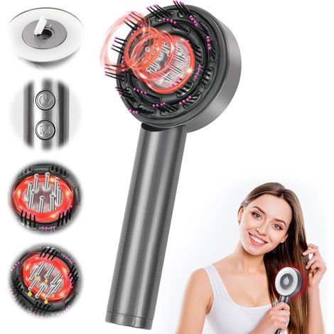 Peigne Électrique De Massage Du Cuir Chevelu, Brosse De Massage Du Cuir Chevelu Shiatsu, Applicateur D'Huile Capillaire, Pour La Croissance Des Cheveux Lumière Rouge Contre La Chute Des Cheveux (1/5)
