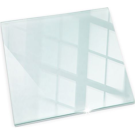 Kaminofen Glasplatte Kaminplatte Kaminglas Ofenglas gehärtetem Glas 60x60cm Quadratisch Hitzeschutz für Kamin Bodenplatte Funkenschutzplatte Klarglas