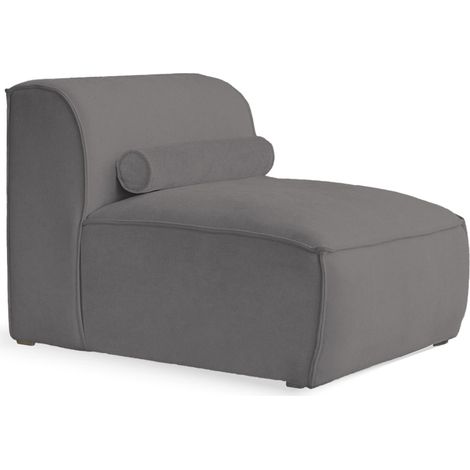 Felix - module d'assise sans accoudoirs en tissu texturé - gris foncé (1/5)