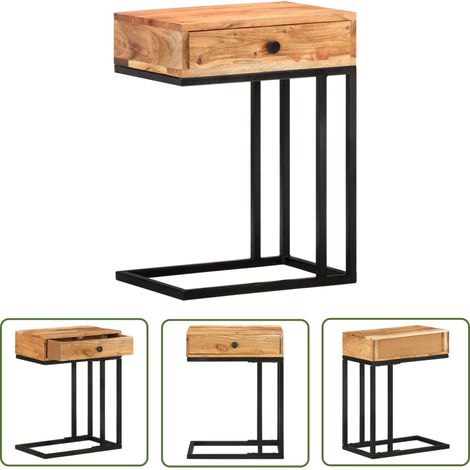 The Living Store Beistelltisch U-Form 45x30x61 cm Akazie Massivholz - Holztisch - Wohnzimmer Dekoration - Beistelltisch - Akasieholzt - U-förmiger Tisch (1/5)