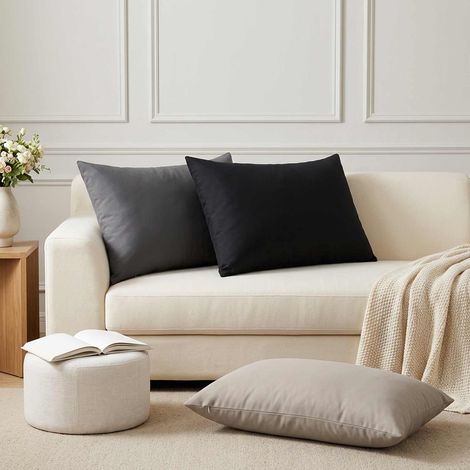 vidaXL Funda de almohada 2 pcs HEERLEN Antracita 50 x 75 cm Poliéster (1/5)