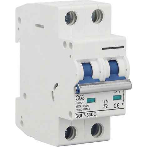 DC-Miniatur-Leistungsschalter L7-Bauform, PV-Leistungsschalter für Solar-Photovoltaikanlagen, 2-polig, 1000 V