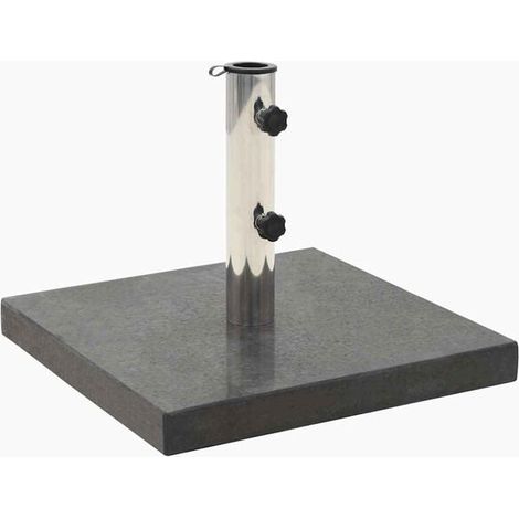 Socle de parasol en granit, 28,5 kg, carré, noir. (1/5)