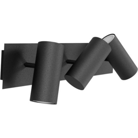 Applique moderno lampadari bartalini olocaro 2 gu10 led orientabile metallo, finitura metallo nero