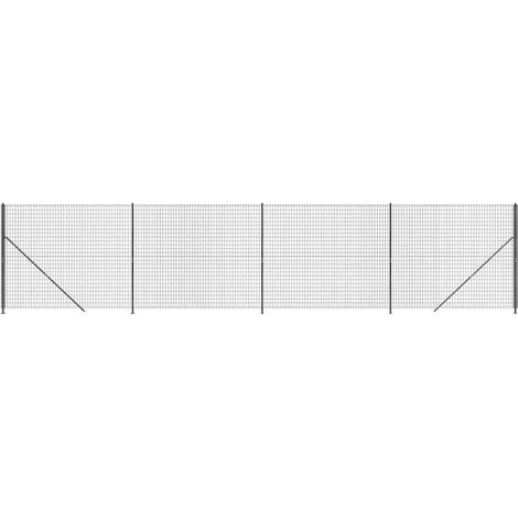 Maison Exclusive - Maschendrahtzaun mit Bodenflansch Anthrazit 1,