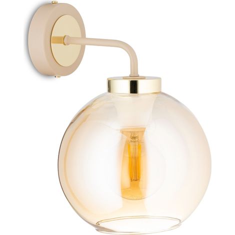 Lampada da parete Cris in vetro beige 1xE27 (1/4)