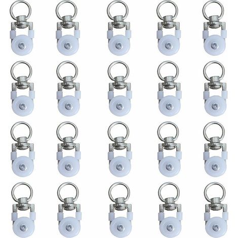 20pcs Rouleaux de Rail de Rideaux,Rouleaux de Rail,Rouleaux de Tringle à Rideaux GlissièRes,Poulie Silencieuse,Rail de Rideaux FenêTre Double Rail Rouleau,pour Rails de Rideau de Windows (1/5)